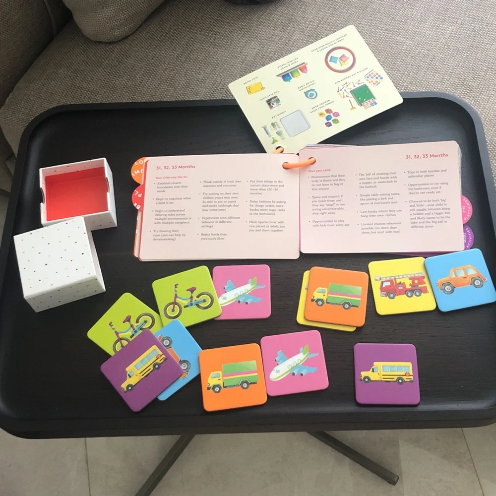 Memory game cards and  Investor Play Guide by Lovevery